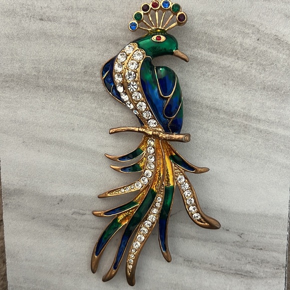 Vintage Peacock Brooch - Picture 3 of 6